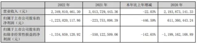 華映科技2022年凈虧12.23億元