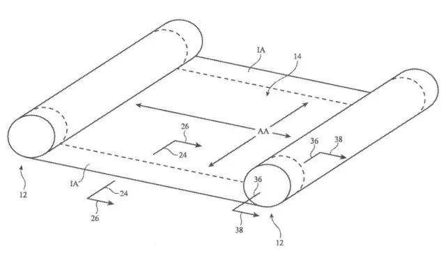 蘋果新柔性屏iPhone專利曝光：可以像畫卷一樣展開